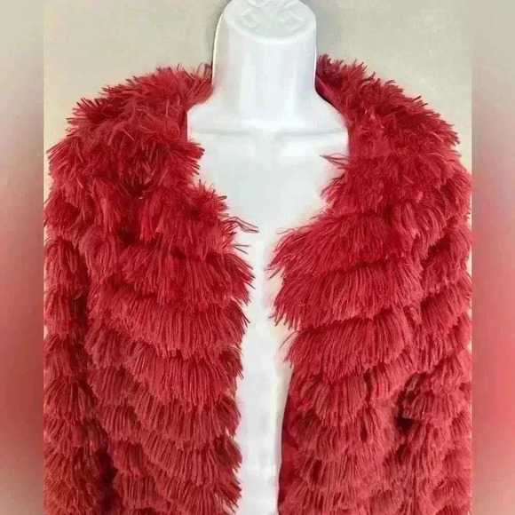 Furry Burgundy Jacket (45) - Picture 3 of 10